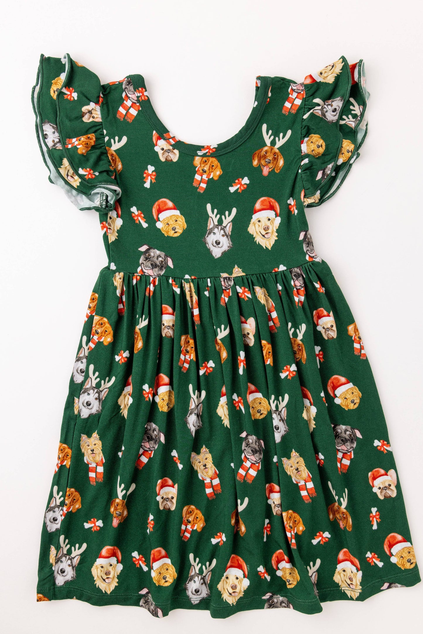 Christmas Dogs Bamboo Twirl Dress