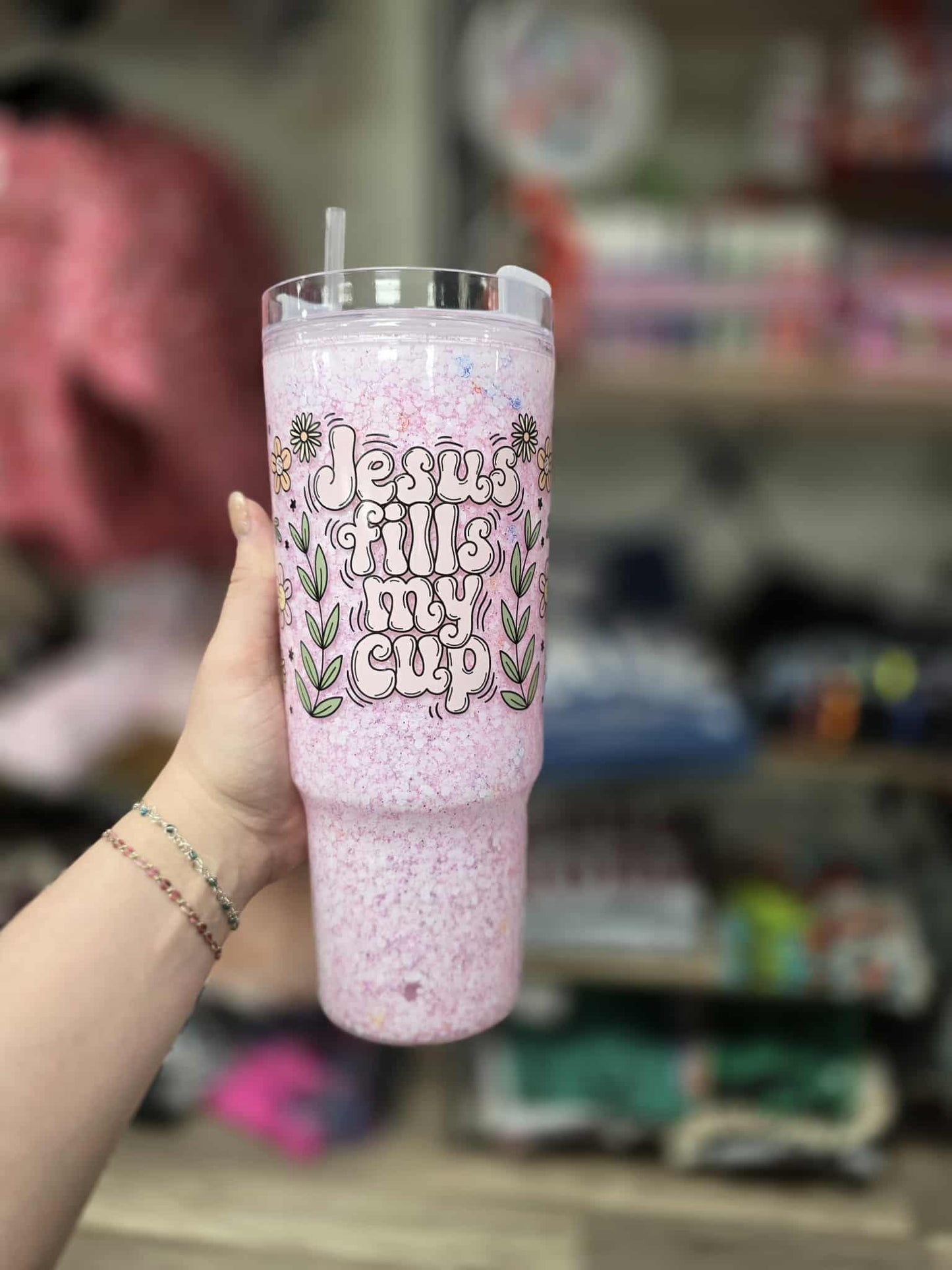 Jesus Fills My Cup Snow Globe Tumbler