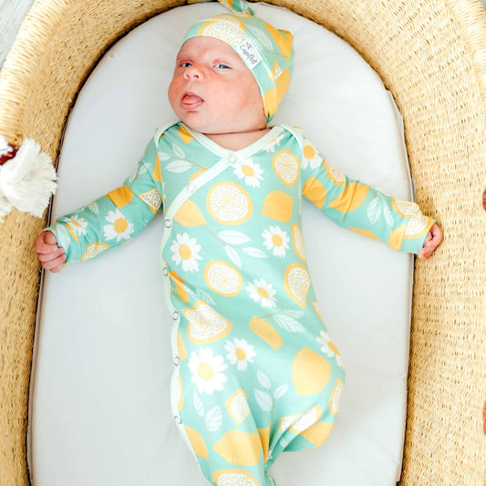 Newborn Knotted Gown | Lemon