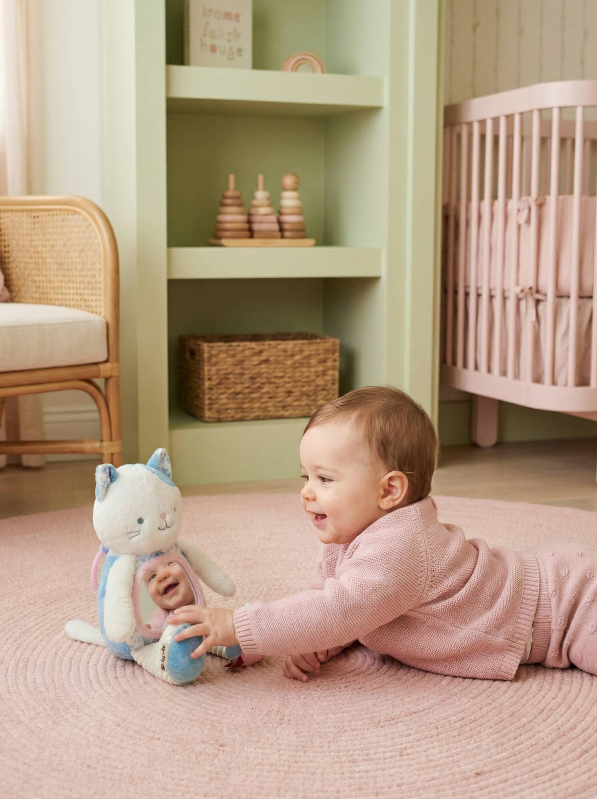Itzy Bitzy Mirror™ Sensory Tummy Time Mirror | Kitty