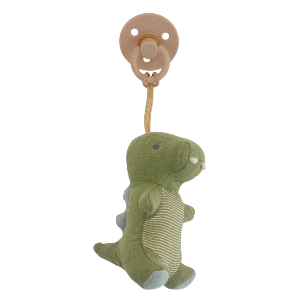 Bitzy Pal Pacifier & Stuffed Animal | Dino