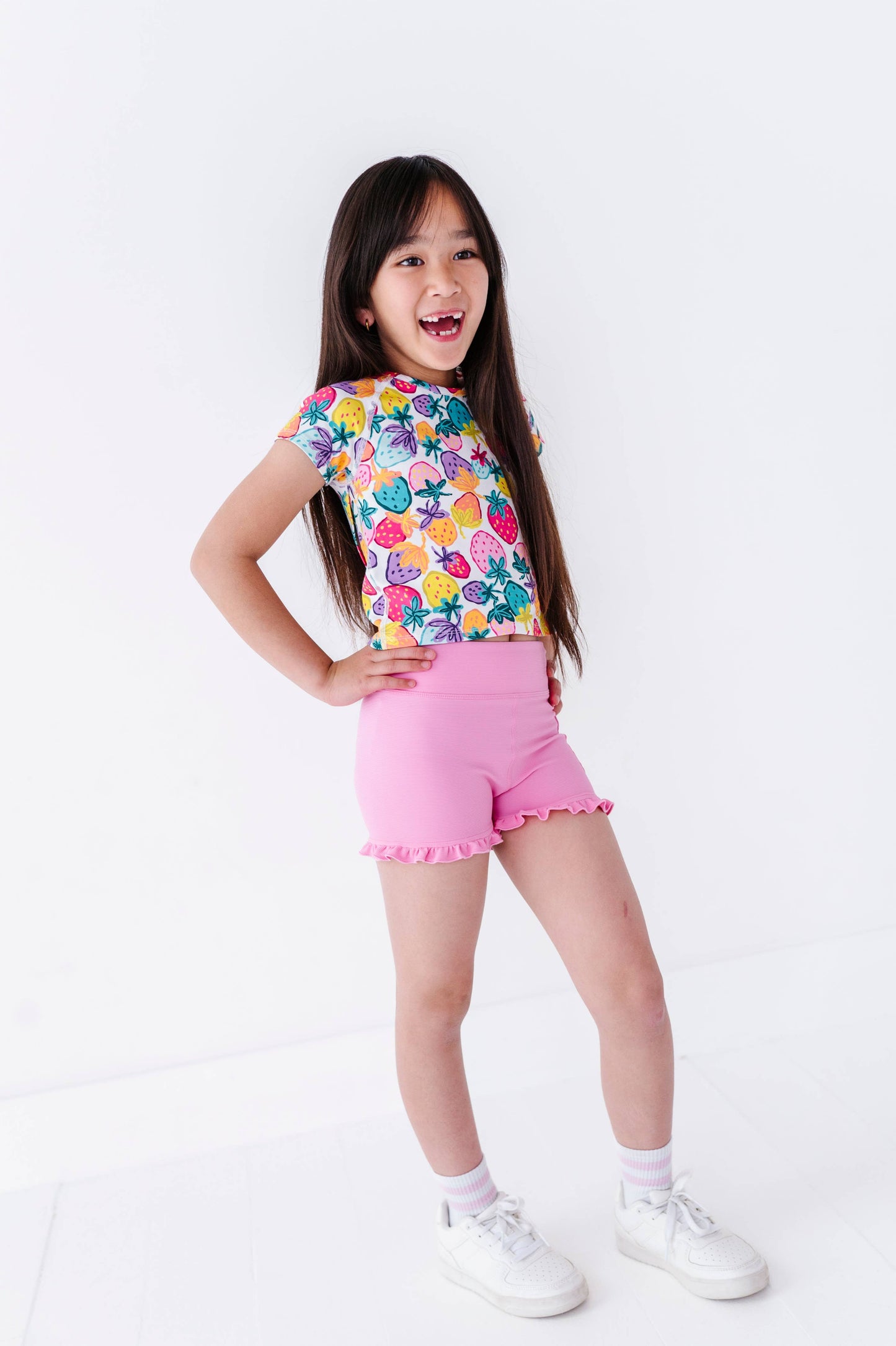 Cotton Candy | Ruffle RIB Biker Shorts