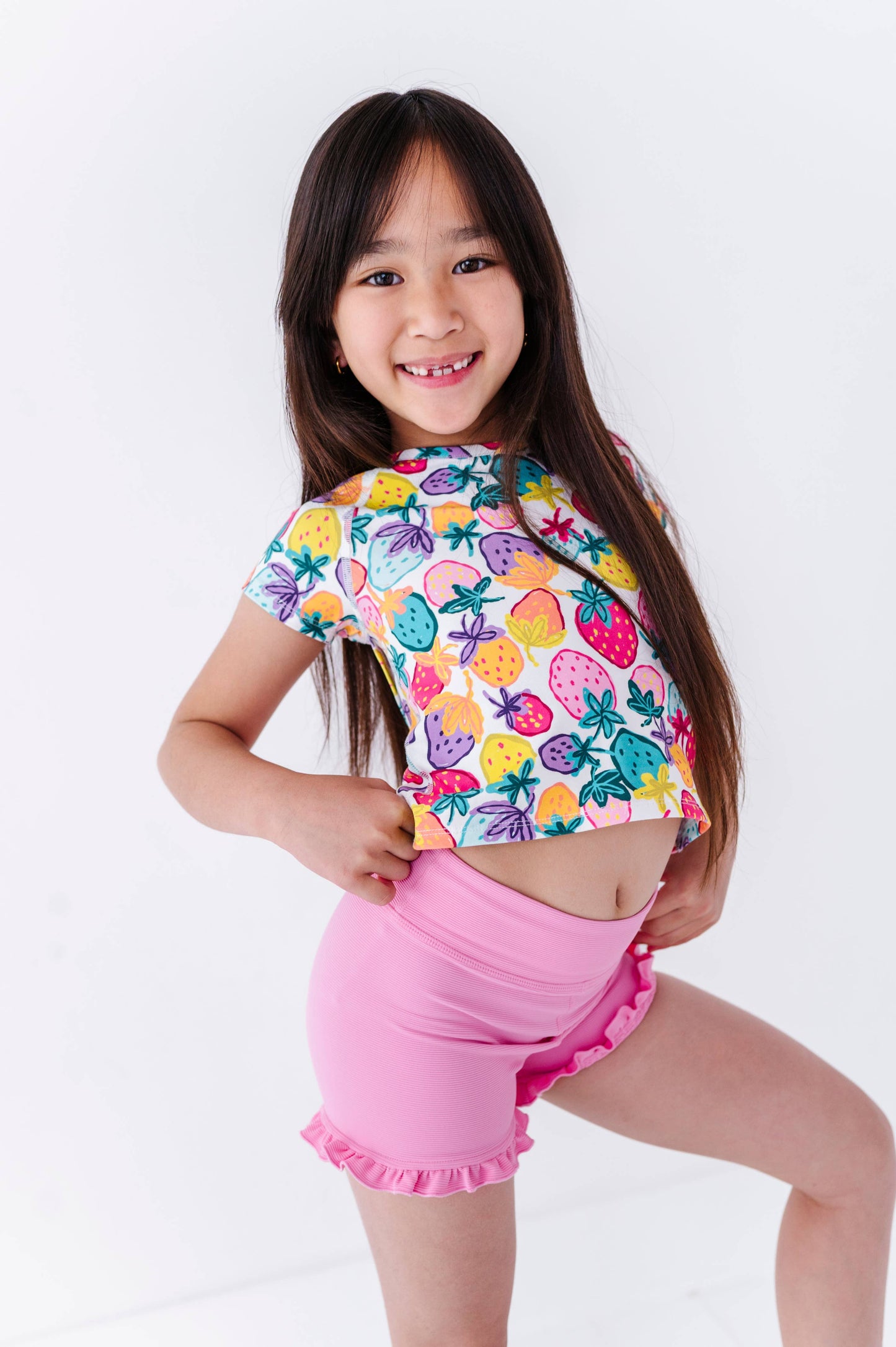 Cotton Candy | Ruffle RIB Biker Shorts