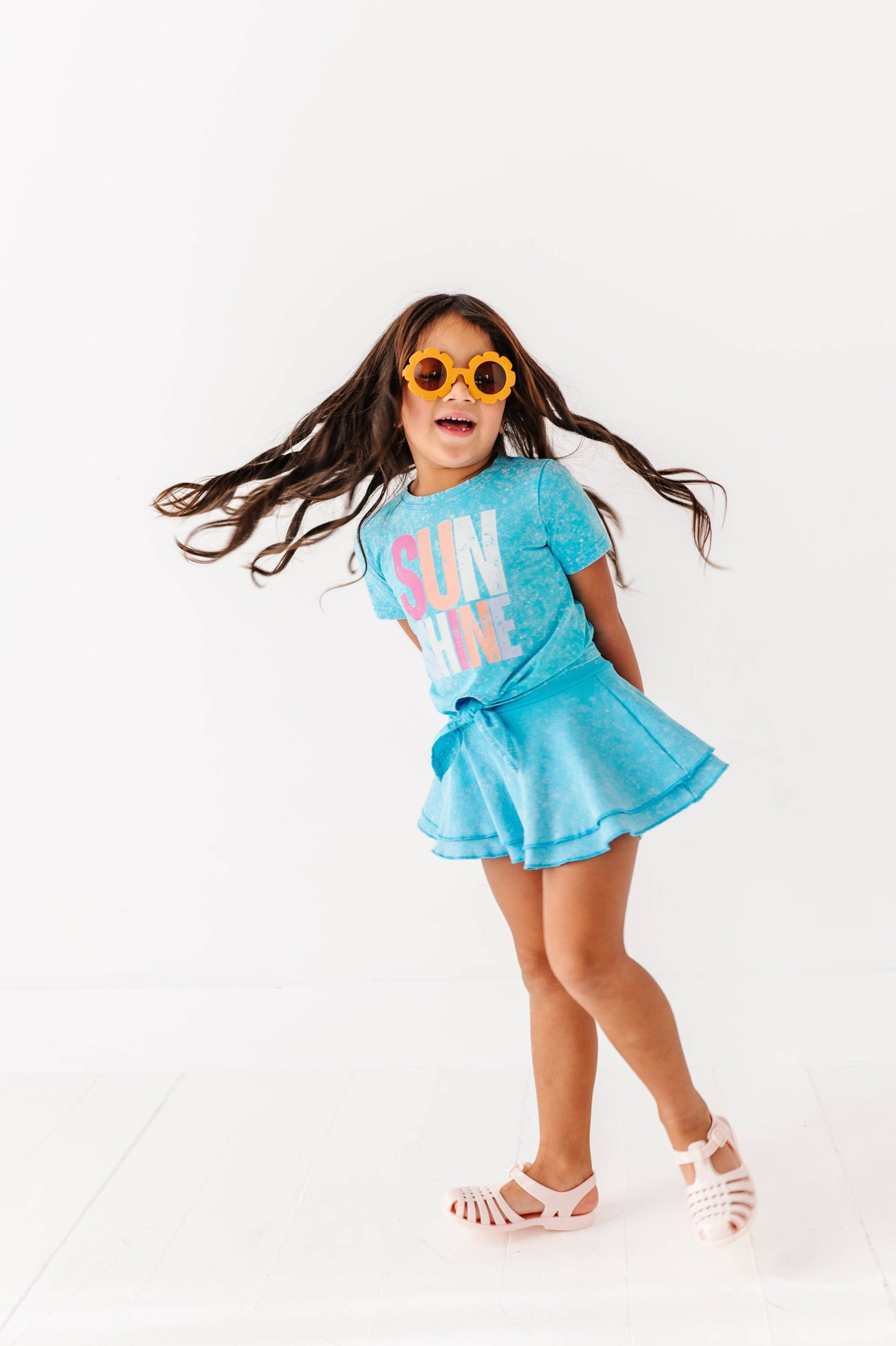 Capri Blue Ribbed Skort