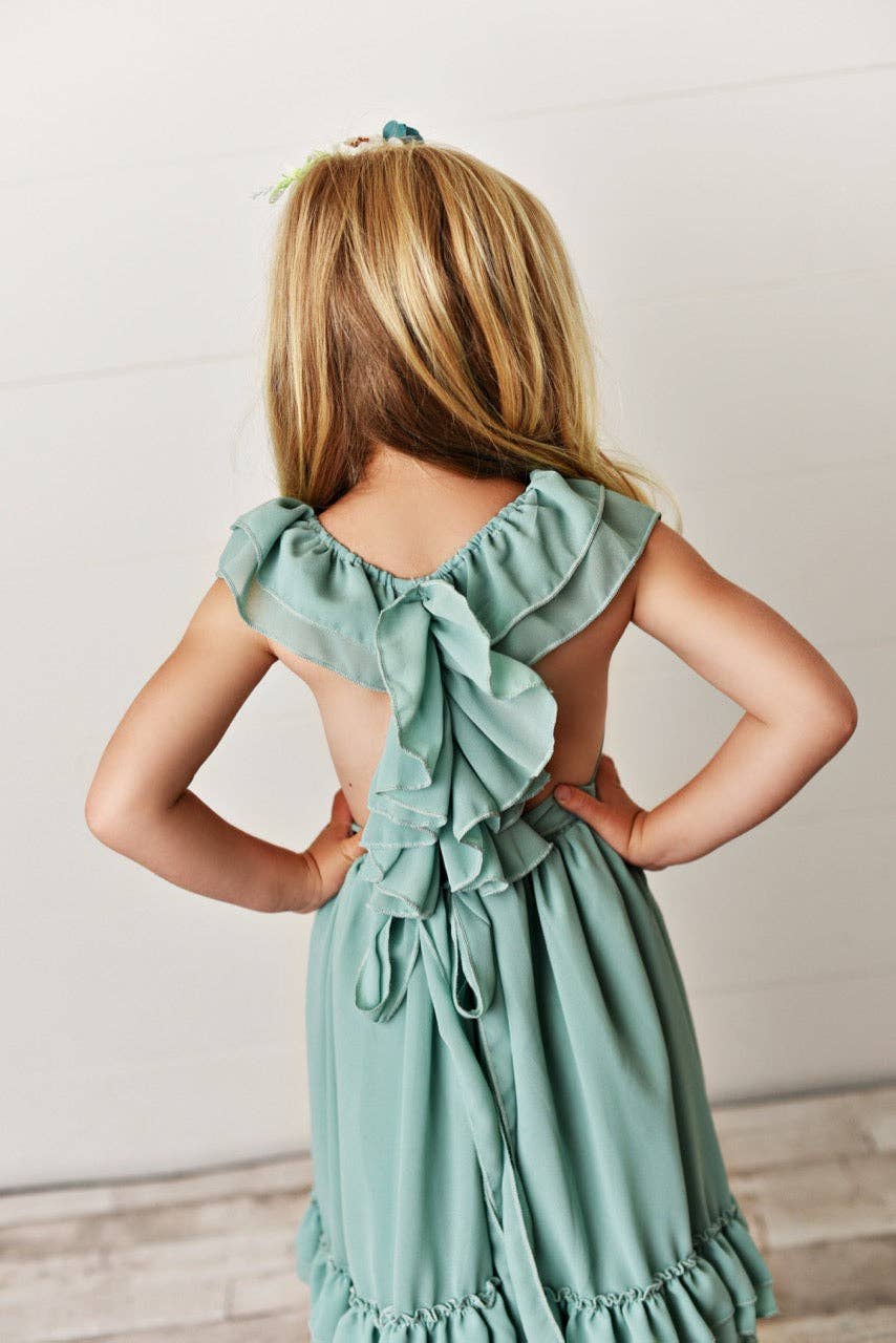 Mint Ruffle Back Dress