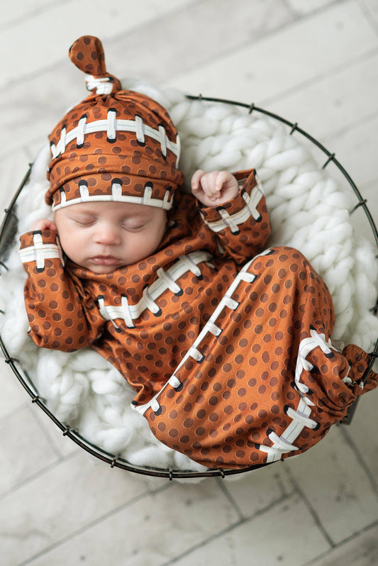 Football Baby Gown and Hat