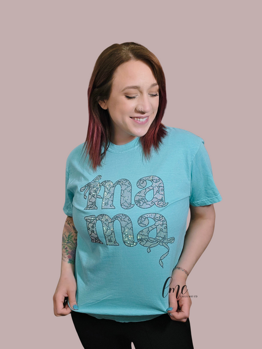 Mama Bow Rhinestone Tee