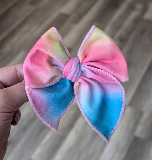 Rainbow Velvet Bow