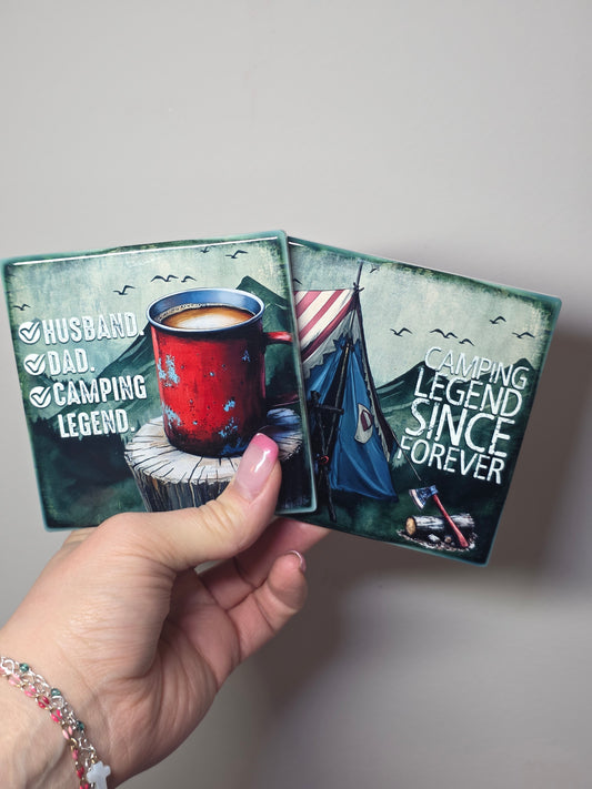 Camping Legend Dad Coaster