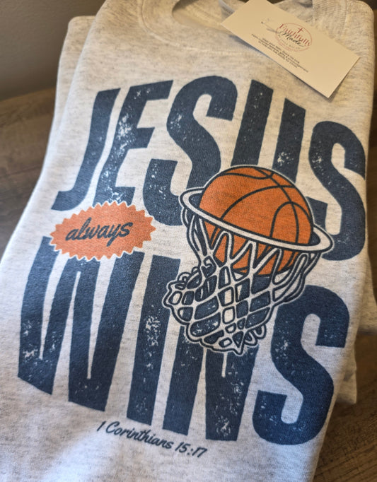 Jesus Wins Youth Crewneck