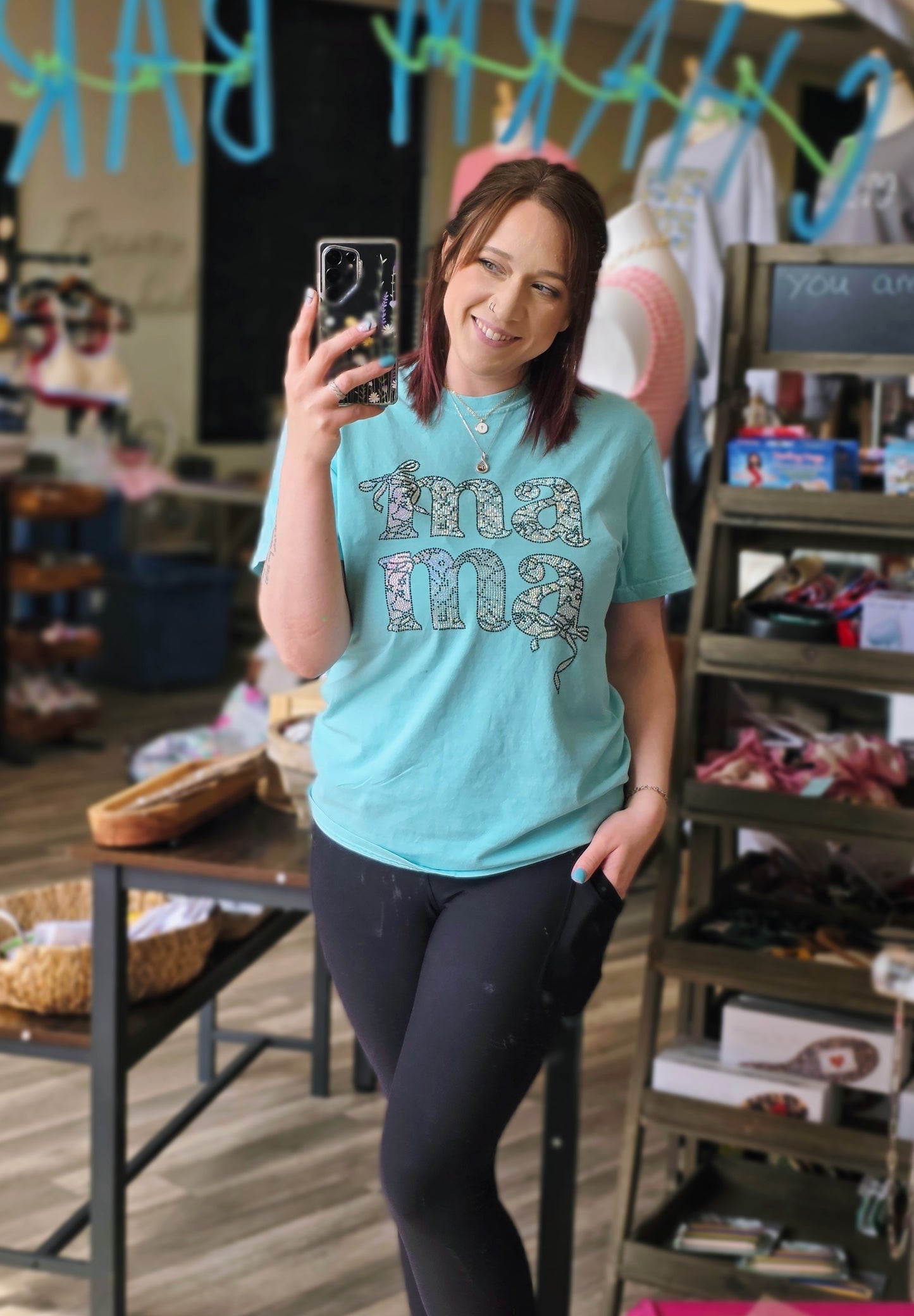 Mama Bow Rhinestone Tee