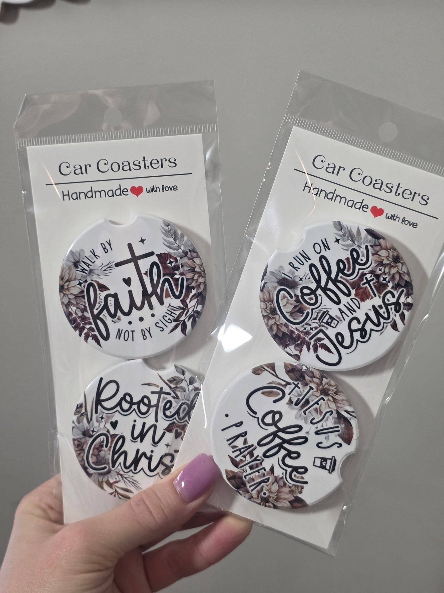 Coffee & Jesus Car Coaster