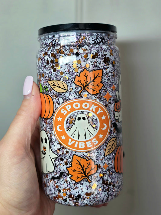 Spooky Season Snow Globe Tumbler